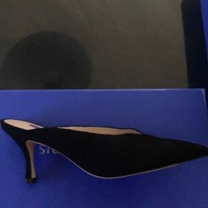 Stuart Weitzman "Lulah" Mules Black suede